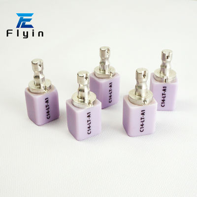 FLYIN LT HT CAD CAM لیتیوم دیسیلیکات بلوک دندان شیشه سرامیکی C14 B40