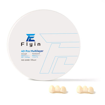 لابراتوار 8 لایه 4D Pro Multilayer Zirconia Block 100٪ تحولات طبیعی سینوسرا